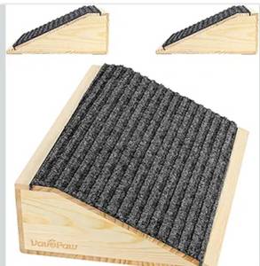 lot 8578 image: VavoPaw Dog Ramp for Stairs, Non-Slip Dog Stairs, Low-Angled Pet Ramps for Small Dogs and Cats, Medium Dogs, Step and Stair Assist for Injured and Older Pet, 2 Pack, Wood