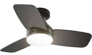 lot 8587 image: Amico Ceiling Fans with Lights, 30 inch Low Profile Ceiling fan with Light and Remote Control, Flush Mount, Reversible, 3CCT, Dimmable, Noiseless, Black Ceiling Fan for Bedroom, IndoorOutdoor Use