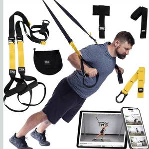 lot 8599 image: TRX All-In-One Home Gym System Complete Suspension Training Kit for Strength Training, HIIT &amp Full-Body Workouts at Home or Outdoors, Includes Indoor &amp Outdoor Anchors