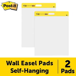 lot 8605 image: Post-it Wall Pad Easel Pad w Bonus Command Strips  20 in. x 23 in.  2 Pads