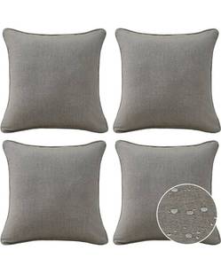 lot 8624 image: Sunbrella Decorative Outdoor Water Repellent Throw Pillows with Inserts, Set of 4, 16 x16 Pillows for Patio, Backyard, Bed, Couch, and Patio Furniture, Cast Shale