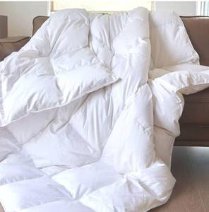 lot 8630 image: Royal Elite Goose Feather Down Comforter King Size-Made in Canada White Goose Feather Duvet Insert-Fluffy Hotel Comforter with Oeko Tex Cotton Shell