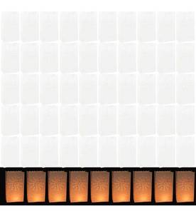 lot 8651 image: Motiskyy 50 Pcs Easter White Nativity Scene Luminary Bags Gift for Holiday Reusable for Outdoor Easter Thanksgiving Decoration (Not Included Light
