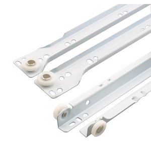 lot 8663 image: Drawer Slide Kit, 23-34 in., Steel Tracks, White Powder Coat (1-set)