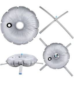lot 8675 image: Blulu 2 Sets Feather Flag Base Foldable Flag Stand Base with Water Bag Cross Metal Pole Stand Fits with a 0.65 Inner Diameter for Outdoor Business