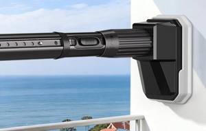 lot 8683 image: FADOTY Tension Curtain Rods No Drilling, Extra Long Tension Rod 41-139 Inch, Heavy Duty Shower Curtain Rod for Outdoor Patio Bathroom Windows Room Divider, Adjustable, Anti-Slip, No Rust, Black