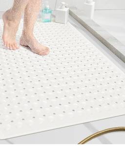 lot 8698 image: Large Shower Mat 31x 46, TPE Non Slip Shower Mat for Walk in Shower Stall, Inside Shower Mats