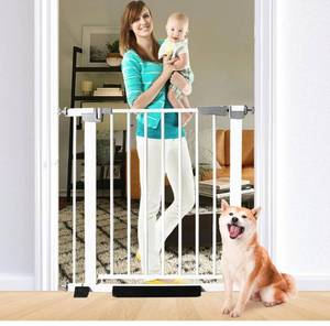 lot 8701 image: SHYUJAJIE 30 Inch Tall Cat & Dog Gate, Auto Close, Pressure Mounted, White, Alloy Steel, 29.92-35.43 Wide, Baby & Pet Safety Gate