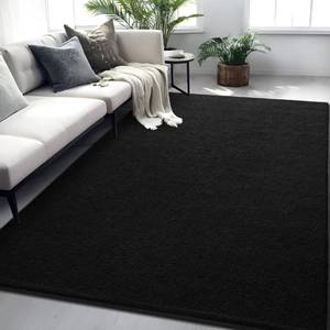 lot 8703 image: Rugs for Bedroom Living Room, 5x7 ft Black Area Rug,