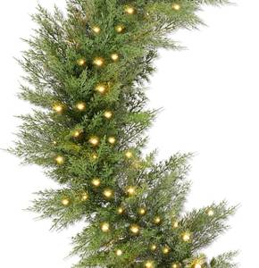 lot 8715 image: Best Choice Products Pre-Lit Cedar Cypress Christmas Garland wTwinkling LEDs, 6Ft Realistic Indoor Holiday Accent Decor for Door, Mantle, Battery