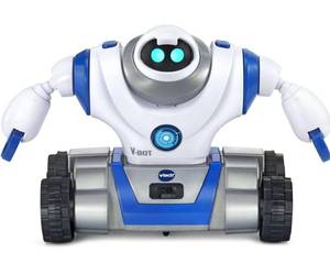lot 8725 image: VTech 5-in-1 Make-a-Bot Transformable Robot Toy with Sound Sensor and Obstacle Detector
