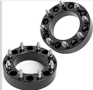 lot 8727 image: KSP 2 inch 8x180 Wheel Spacers for 2011-2026 Chevy Silverado 2500HD 3500HD GMC Sierra 2500HD 3500HD, 50.8mm 8x180 to 8x180 Forged Lug Centric Wheel Adapters 130mm Center Bore with M14x1.5 Studs