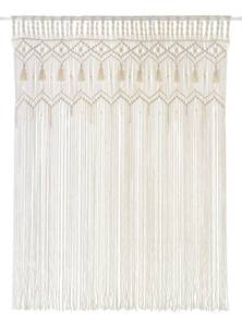 lot 8732 image: Mkono Macrame Curtain Large Boho Woven Wall Hanging Window Curtains Handmade Bohemian Decor for Window Doorway Closet Wedding Backdrop Arch Bedroom Living Room Apartment, 51Wide x 70Long