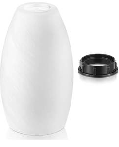 lot 8733 image: Teenyyou 1 Set Oval Glass Lamp Shade 7.5 High x 4.7 Diameter Glass Pendant Lampshade Compatible with E26 Light Fixtures Lampshade Replacement for Kitchen Island Ceiling Pendant(White Vortex Pattern)