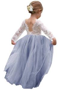 lot 8769 image: Topmaker Flower Girl Dress for Toddler Baby Girls,Lace Tulle Dress for Wedding,Birthday Party,Photoshoot,Special Occasion