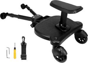 lot 4609 image: Universal Stroller Board with Detachable Seat, Holds 55lbs, Black