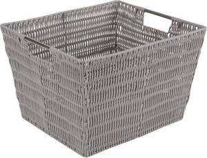 lot 4611 image: Large Woven Basket with Handles 15x13x10, Grey