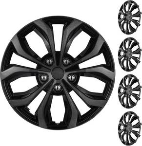 lot 4615 image: $70 17-Inch Universal Hubcaps, GreyBlack Snap-On 4-Pack