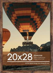 lot 4618 image: 20x28 Picture Frame, Classic Brown Wall-Mount Poster Frame, 1 Pack