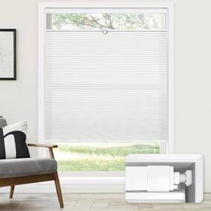 lot 4637 image: LazBlinds No Drill TDBU Cellular Shades, 20 W x 48 H, White