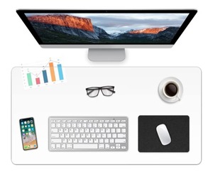 lot 4667 image: 24 x 48 Inch White Desk Cover Protector Multifunctional Office Pad Mat