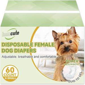 lot 4668 image: IMMCUTE Dog Heat Diapers Female X-Small, 60 Count, Breathable