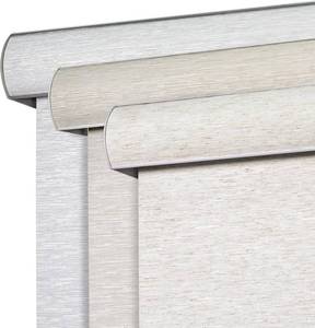 lot 4677 image: $50 Joydeco Woven Roller Shades, Cordless Blackout, Cream, 26x64