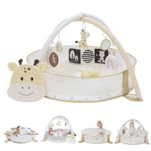 lot 4689 image: $55 AilaAiden 6-in-1 XL Play Mat & Gym, Baby Activity Gym (Sand)