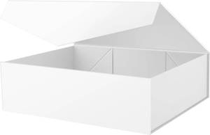 lot 4691 image: PACKHOME Gift Box with Lid Magnetic Closure Matte White