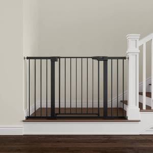 lot 4705 image: $90 Mumeasy Extra Wide Baby Gate, 29.5-51 Pressure-Mounted, Black