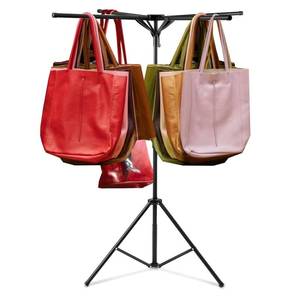 lot 4712 image: Shimeyao Bag Rack 51-71in Adjustable 4-Arm, Black