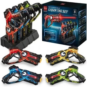 lot 4721 image: $150 Best Choice Products 4 Laser Tag Blasters with Docking Station