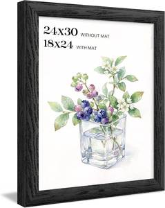 lot 4742 image: 24x30 Poster Frame, Black, 1.57 Wide Wood Grain