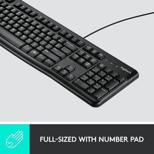 lot 4746 image: Logitech MK120 Full-Size Wired Keyboard & Mouse USB Plug-Play