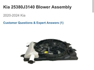lot 4750 image: Kia 25380J3140 Blower Assembly 2020-2024 Kia