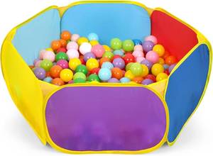 lot 4781 image: Eocolz Kids Ball Pit Large Pop Up Play Tent with Basketball Hoop