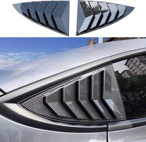 lot 4783 image: YHCDSEA Model 3 Rear Window Shutter Cover Louver - Glossy Carbon