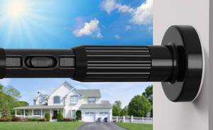lot 4793 image: MEXAU Black Tension Curtain Rods 41-146in Heavy-Duty Adjustable