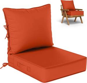 lot 4796 image: $53 Outdoor Seat Cushion Set 22x24x5 Inch Waterproof, Orange