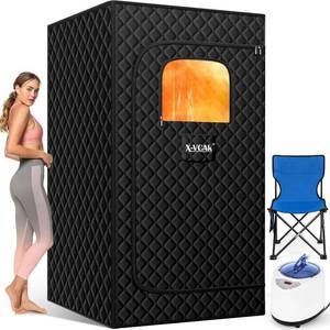 lot 4798 image: $142 X-Vcak Portable Sauna with Steamer, Remote, Folding Chair