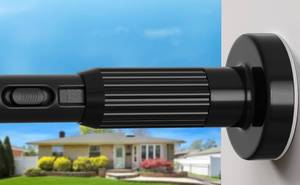 lot 4806 image: Long Tension Rod 41-165in Heavy Duty Curtain Rods 1.26in Black
