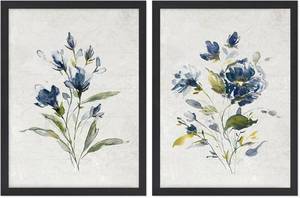 lot 4810 image: JOWOROLO Wildflower Floral Wall Art - Set of 2, 12x16, Framed