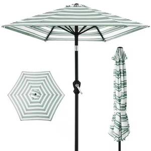 lot 4824 image: $69 10 ft. Steel Market Tilt and Crank Patio Umbrella in Green Stripe