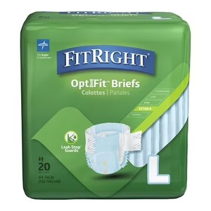 lot 4831 image: 2-packs FitRight OptiFit Extra Briefs Leak Stop Guards Large 48-58 20 ct