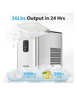 lot 4835 image: Aeitto ICM1282S Compact Stainless Ice Maker for HomeOfficeRV