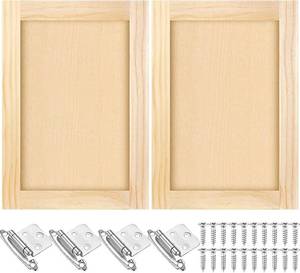 lot 4844 image: $66 Cinnvoice 2Pcs 16.25x22.5 Pine Cabinet Door Replacement 4 Hinges