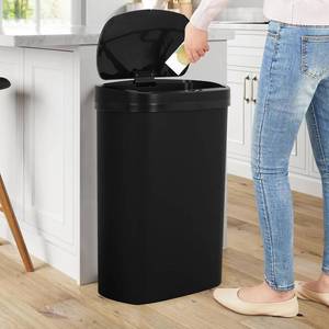 lot 4847 image: 13 Gal. Sensor Trash Can 50L with Lid, Touchless (Black)
