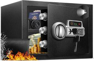 lot 4856 image: $100 Safe Box 1.5 Cu Ft Steel Security with Digital Keypad