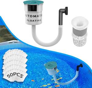 lot 4862 image: Surface Float Skimmer, 2025 Upgrade, 50 Filter Socks, Turquoise