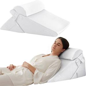lot 4870 image: $59 Bedluxe Orthopedic Wedge Pillow Set, Post-Surgery Support, White